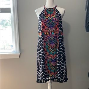 Trina Turk high neck fringe bottom dress L